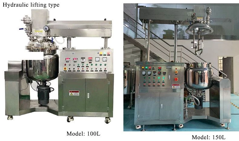 100L hydraulic lifting type homogenizer vacuum emulsifying mixer 100L hydraulic lifting type homogenizer vacuum emulsifying mixer